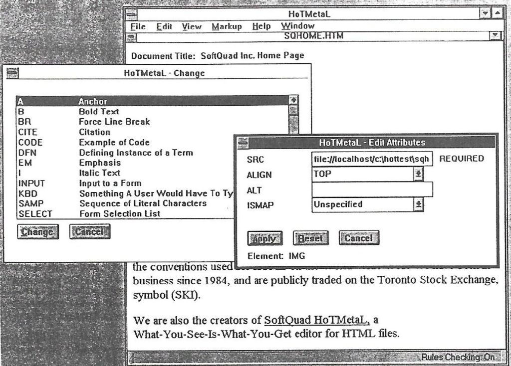 HotMetal, un editor para crear ficheros HTML