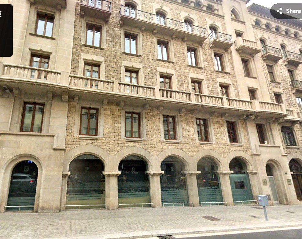 Sede del Institut d'Estadística de Catalunya (Idescat) en Via Laietana, 58. 08003 Barcelona.