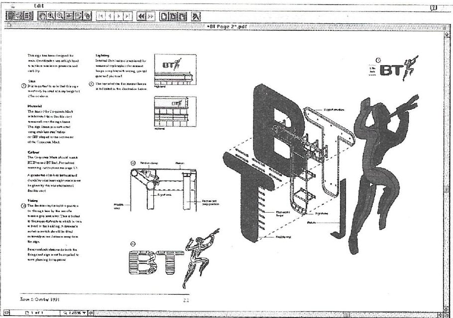Página del manual de estilo de British Telecom en formato Acrobat (PDF)