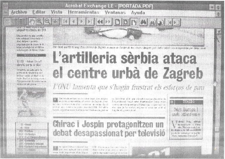 Página online del peridodico Avui