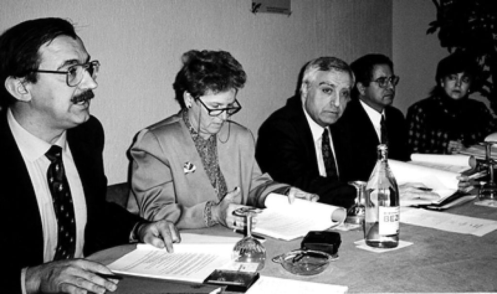 Jaime Tascón Casals, gerente de Asedie; Rosa de la Viesca Espinosa de los Monteros, Cindoc/CSIC; Alberto Torregimeno-García, Incresa; José García-Sicilia Montero, CSi; y Eliana Benjumeda Azorín, Infoline.