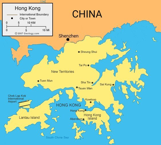 Mapa de Hong Kong