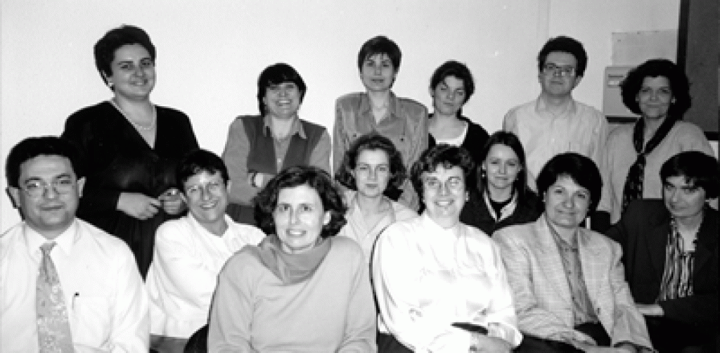 Junta directiva del COBDC. De pie: Cecília Jaques Querol, Àngels Massísimo Sánchez de Boado, Maria Tobella Canals, Núria Ballester Estorch, Jaume Clarà Arisa, Pilar Martínez Cordero.