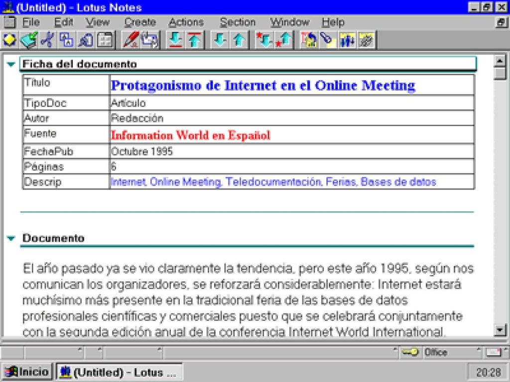 Registro de Notes con dos secciones