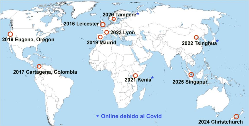 Localización de las 10 últimas conferencias de la IAMCR.