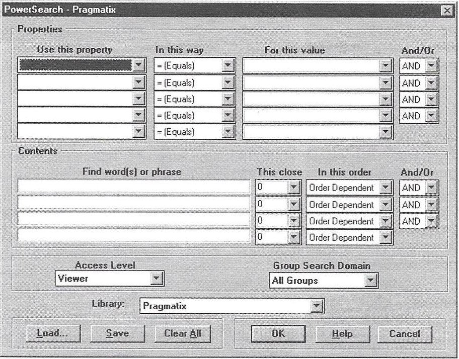 Interface de búsqueda PowerSearch