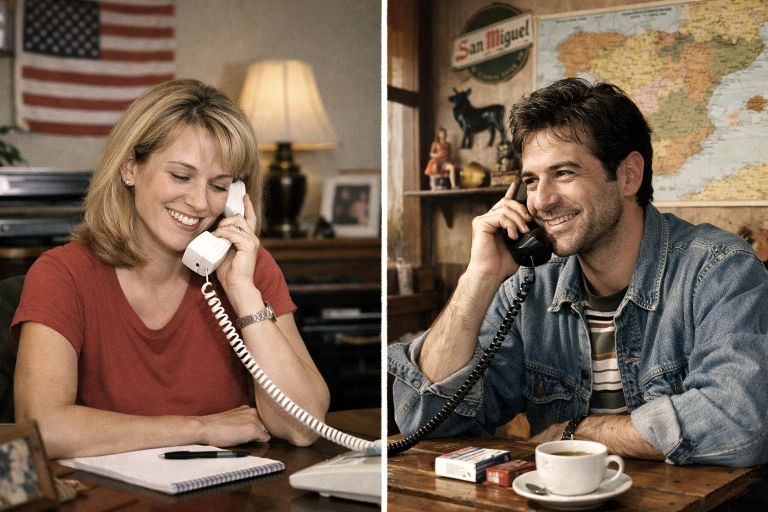 Personas hablando por teléfono