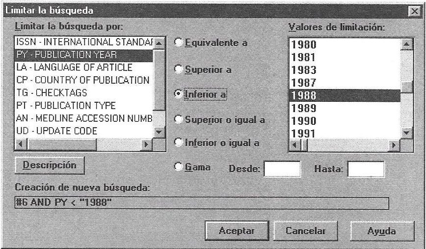 Limitar la búsqueda con WinSpirs