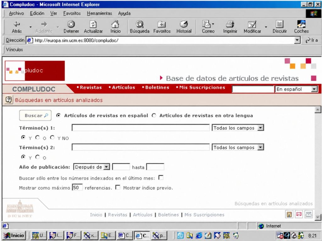 Compludoc: bases de datos gratuitas de artículos de revistas