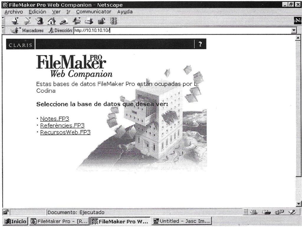 La base de datos FileMaker